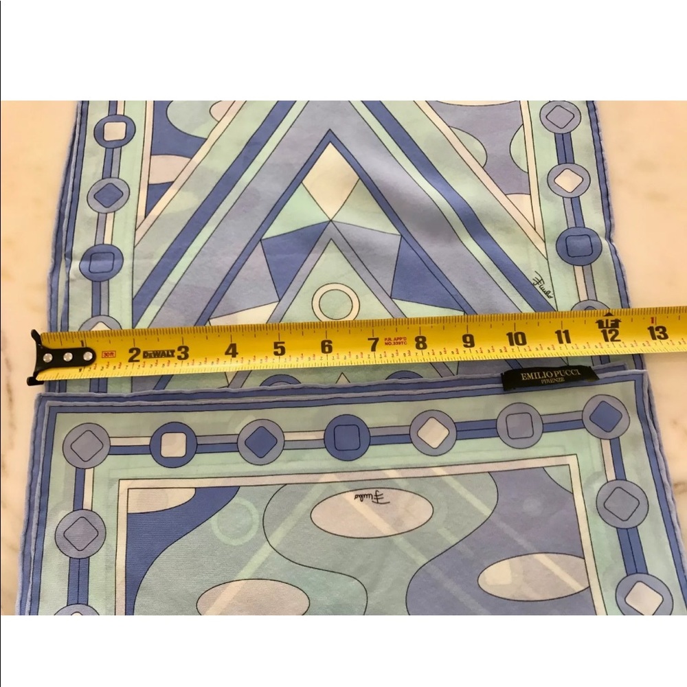 EMILIO PUCCI BLUE LAVENDER SILK OBLONG SCARF NWOTS! - Picture 11 of 14